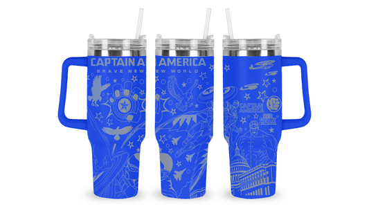 CAPTAIN AMERICA BRAVE NEW WORLD ENGRAVED TUMBLER DESIGN