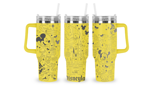 CALIFORNIA DISNEYLAND ENGRAVED TUMBLER DESIGN
