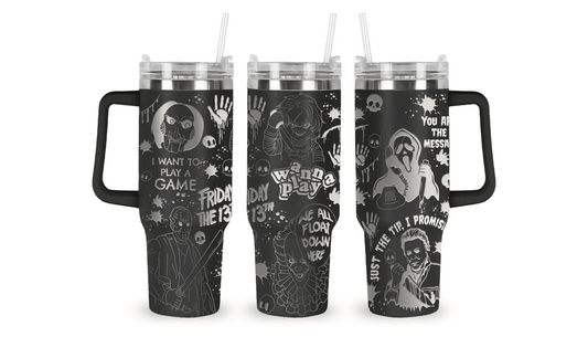 HORROR MOVIES ENGRAVED TUMBLER DESIGN