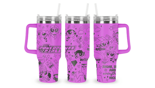 POWERPUFF GIRLS ENGRAVED TUMBLER DESIGN