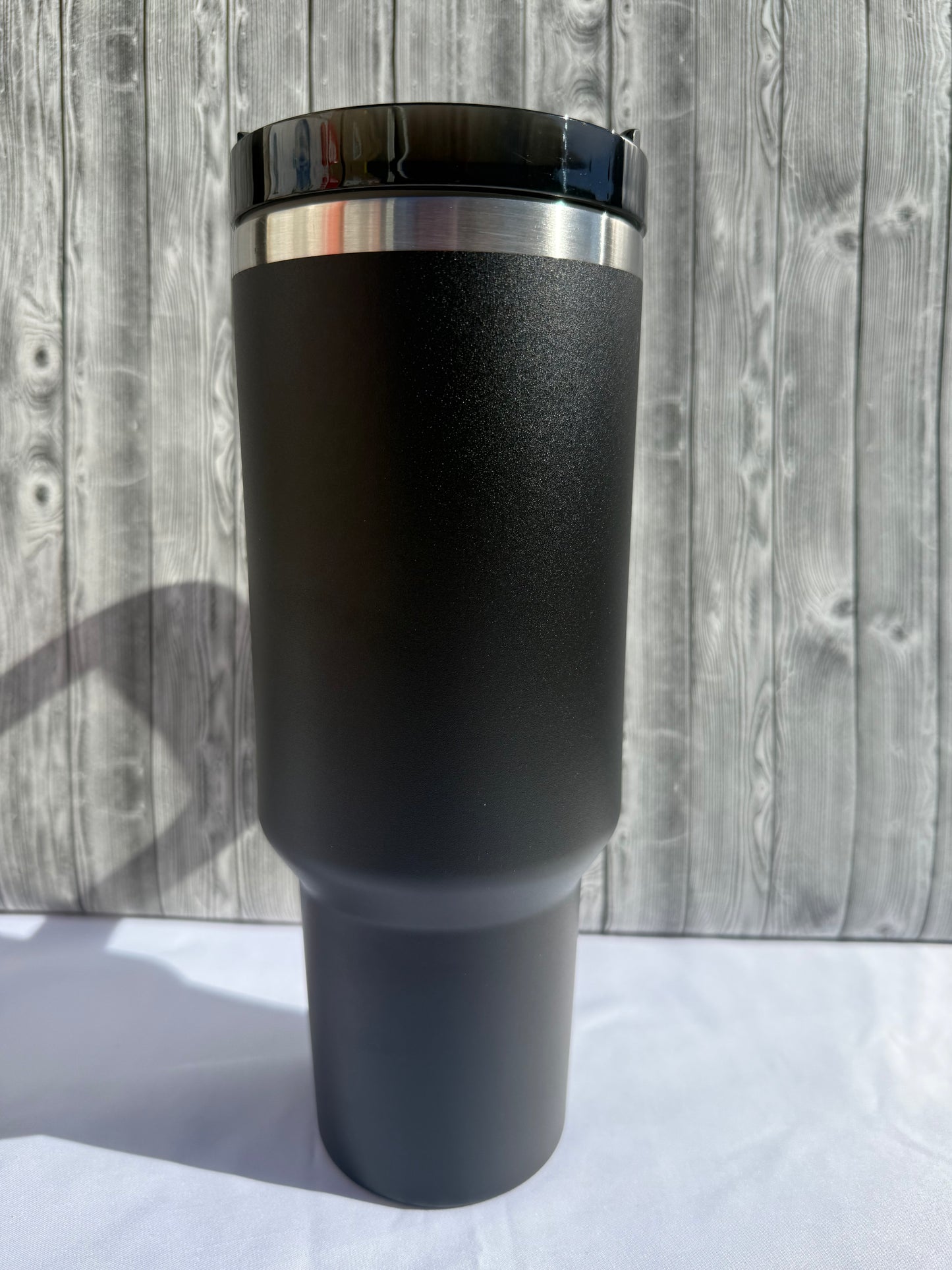 40oz Black Silver Trim Tumbler – Insulated Stainless Steel (Choose Design)