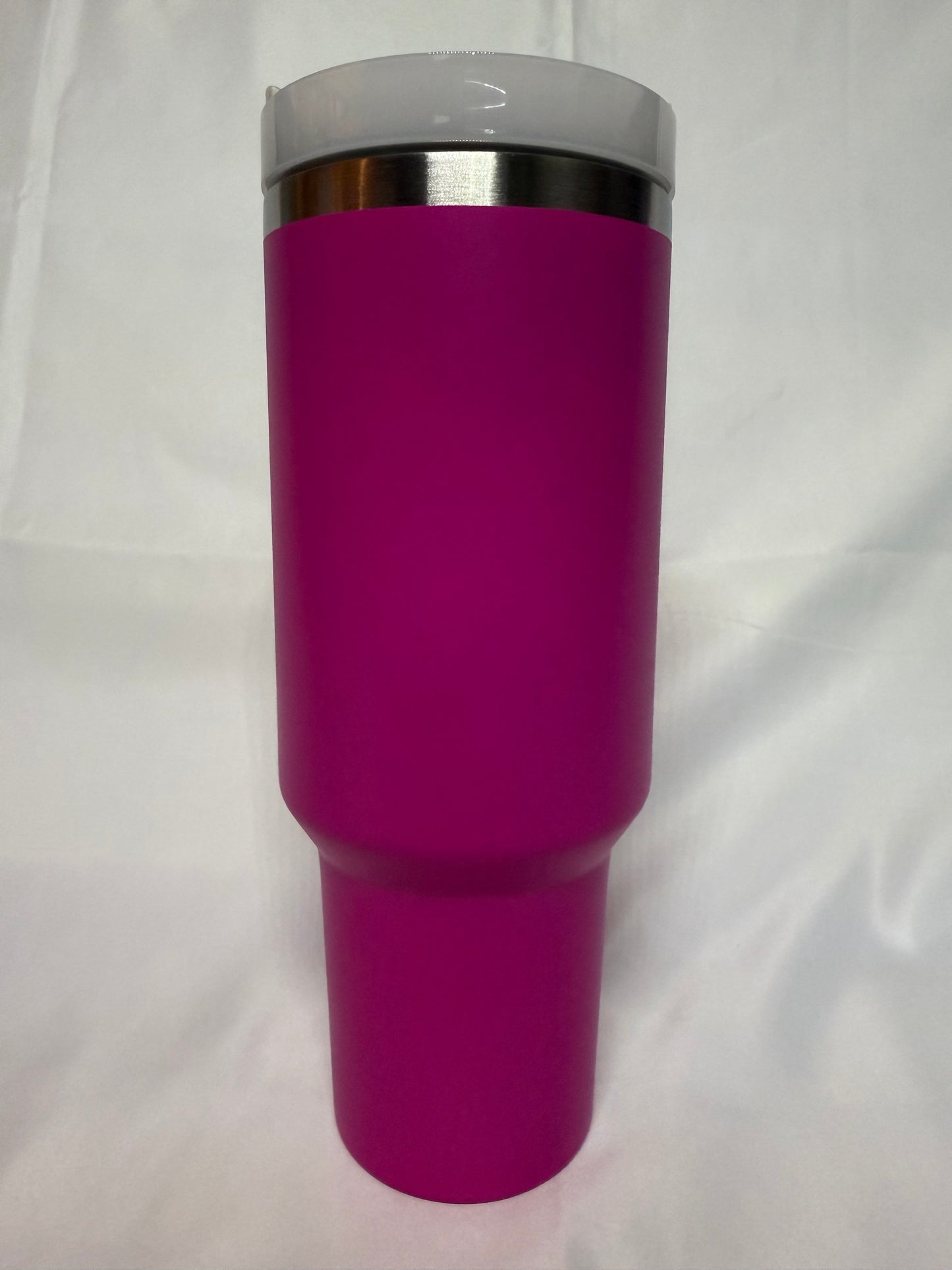 40oz Pink silver trim tumbler (Choose your design)
