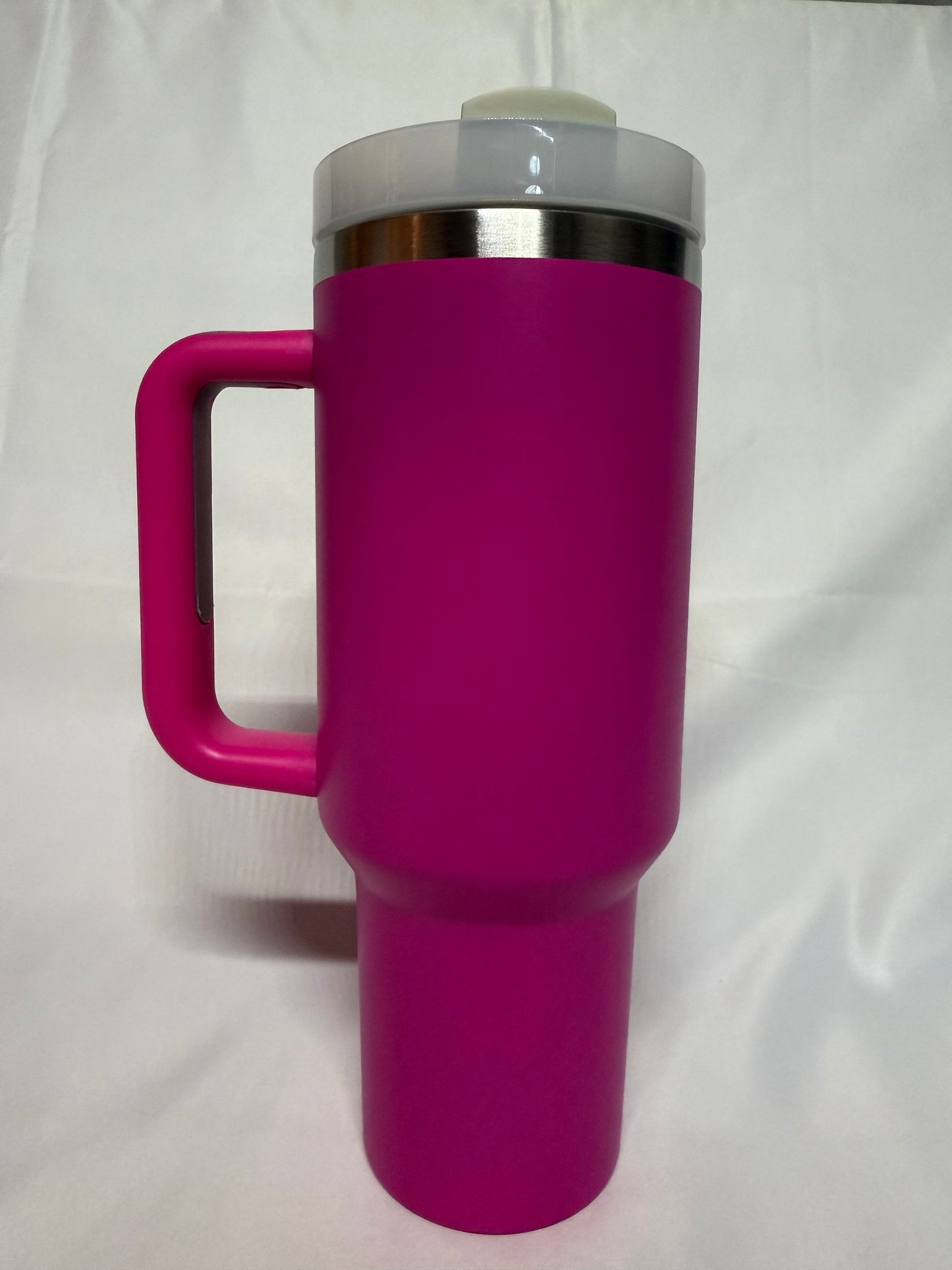 40oz Pink silver trim tumbler (Choose your design)
