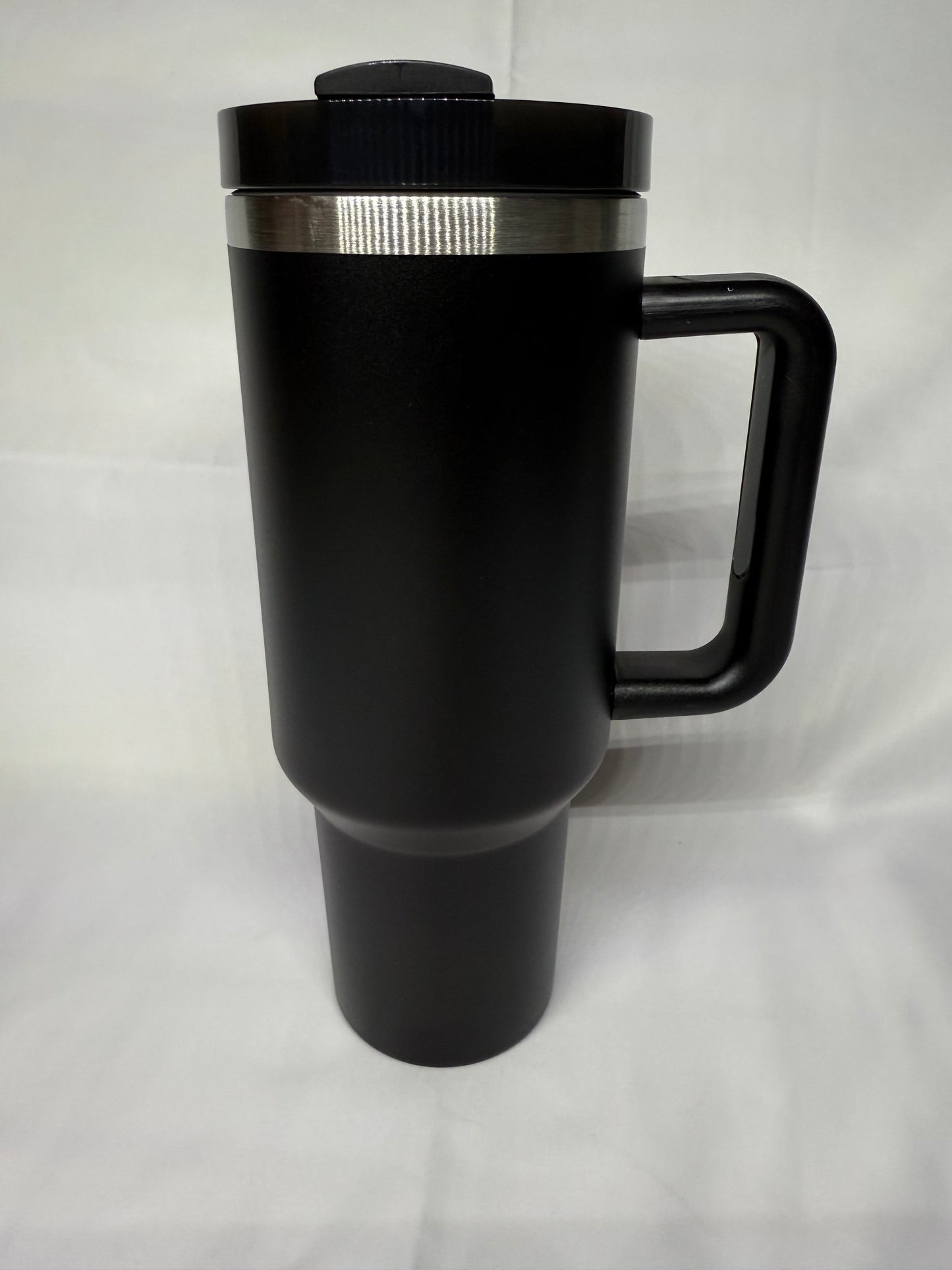 40oz Black Silver Trim Tumbler – Insulated Stainless Steel, Choose Your Design