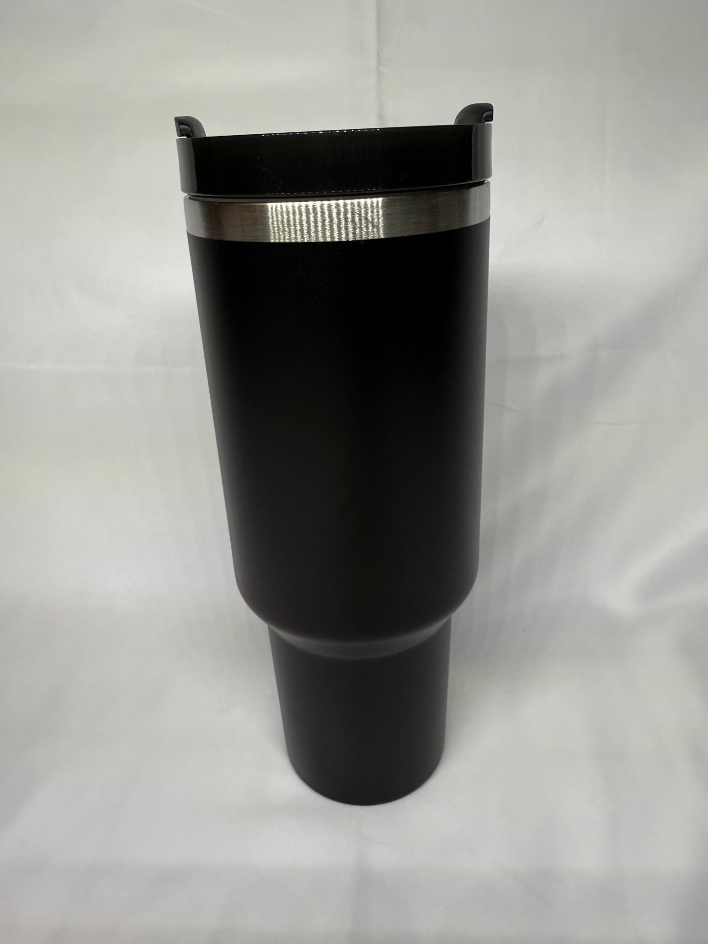 40oz Black Silver Trim Tumbler – Insulated Stainless Steel, Choose Your Design
