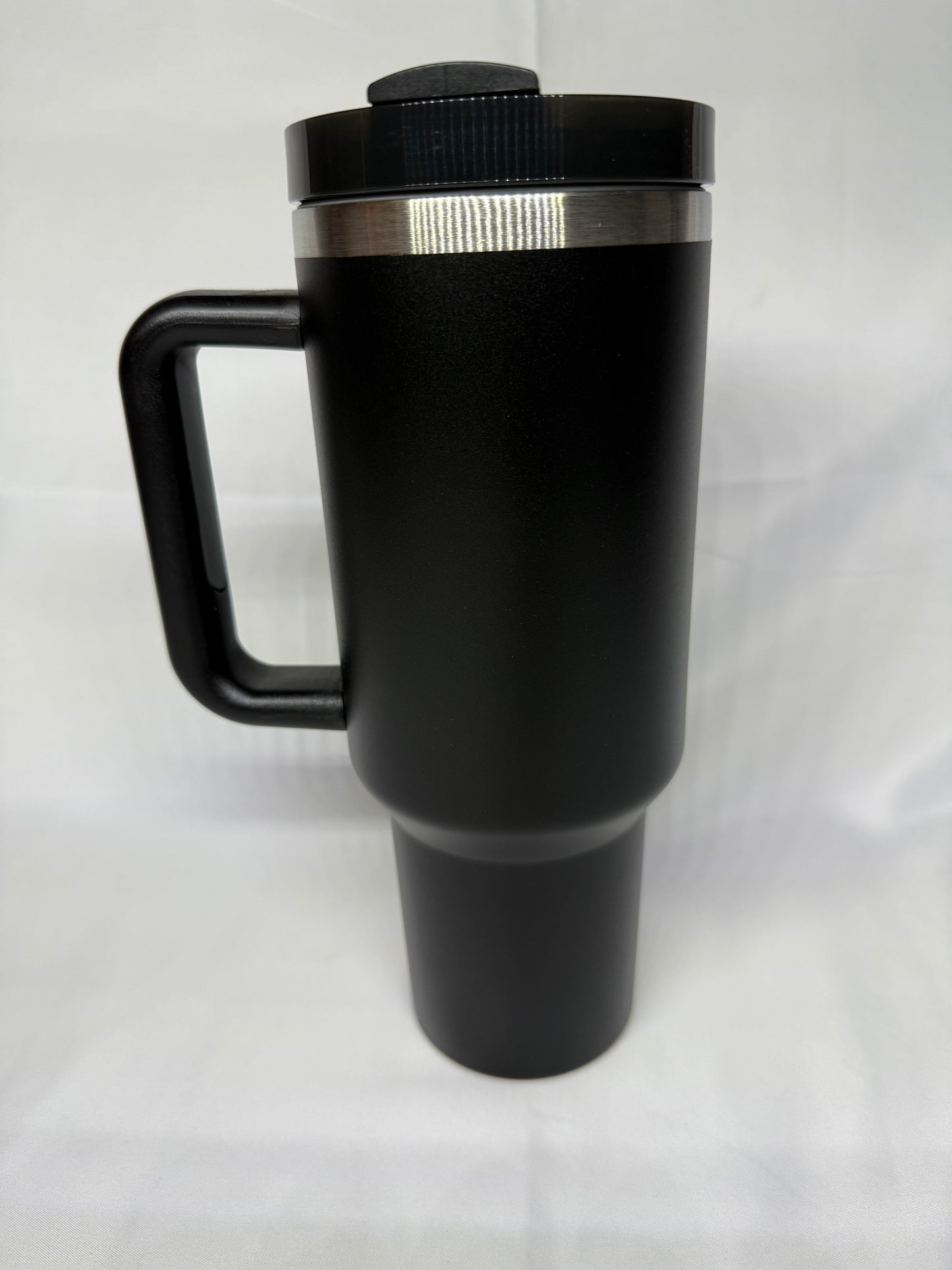 40oz Black Silver Trim Tumbler – Insulated Stainless Steel, Choose Your Design