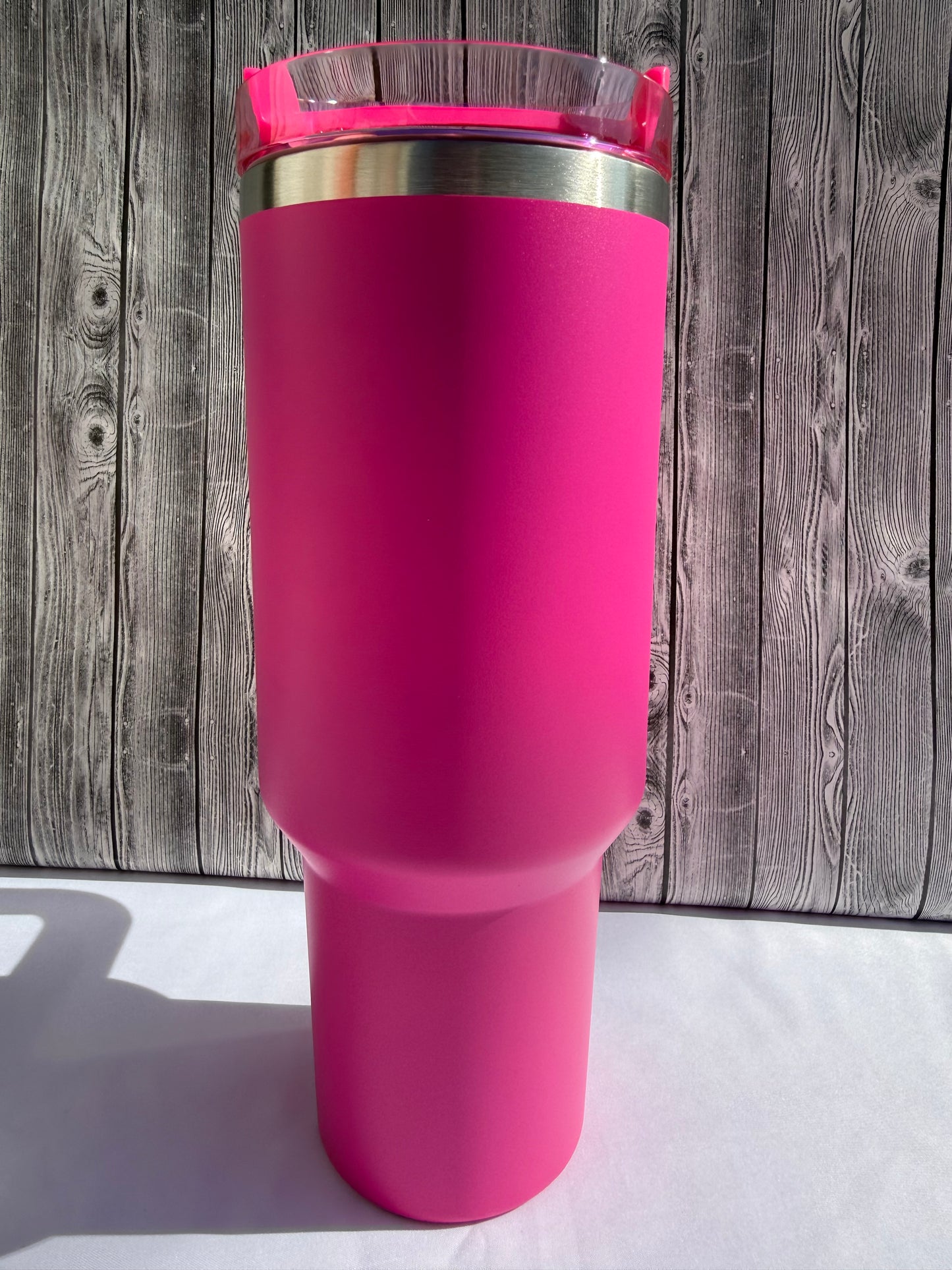 40oz Pink Silver Trim Tumbler – Insulated Stainless Steel (Choose Design)