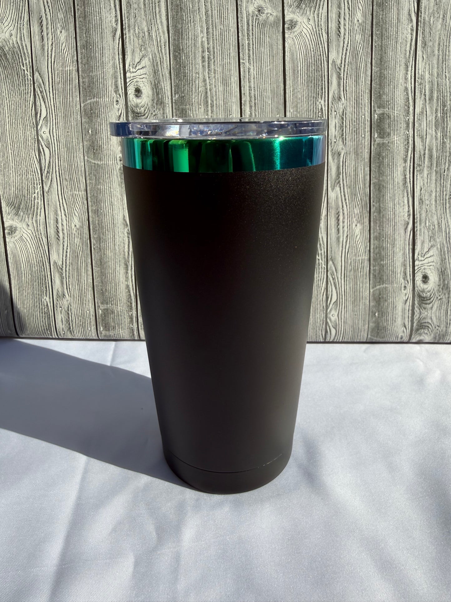 20oz Black Rainbow Trim Tumbler- Insulated Stainless Steel (Choose Design)