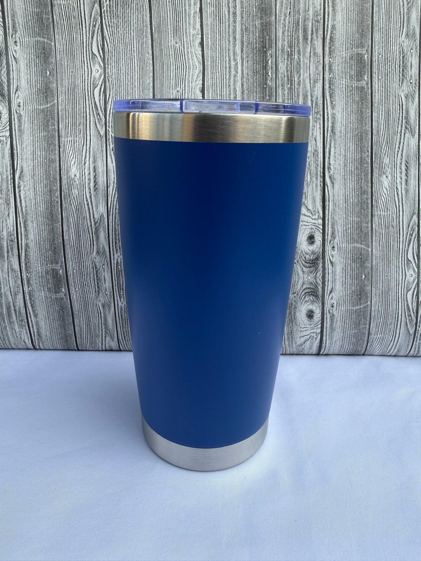 20oz Blue silver trim tumbler-Insulated Stainless Steel (Choose Design)