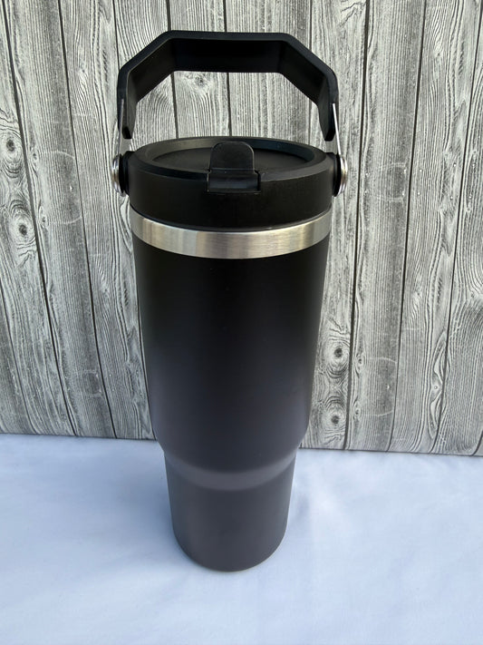 30oz black tumbler-Insulated Stainless Steel (Choose Design)