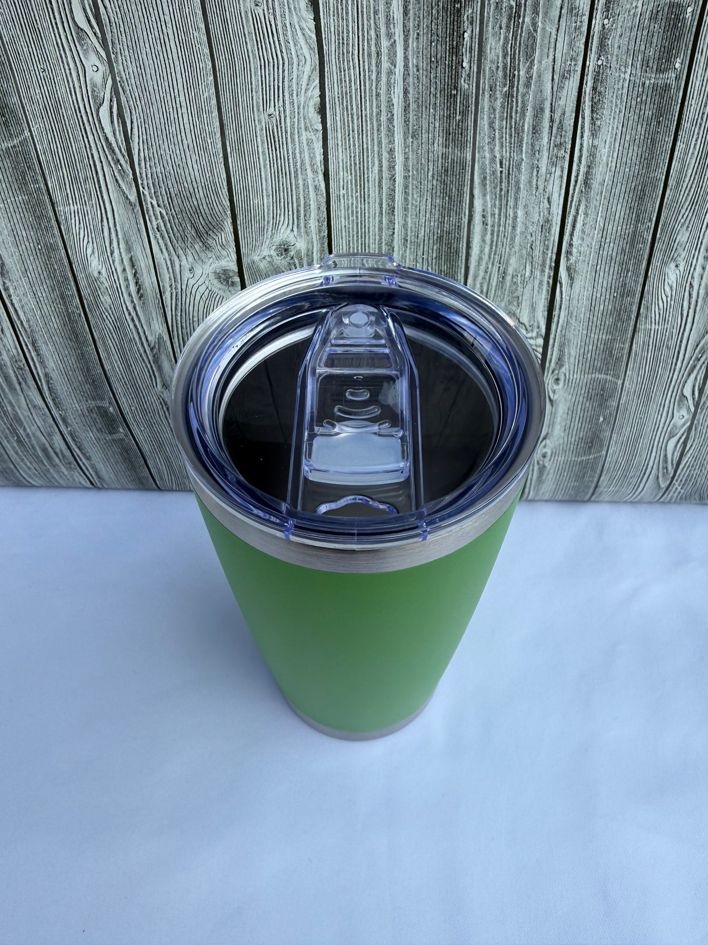 20oz Green silver trim tumbler-Insulated Stainless Steel (Choose Design)