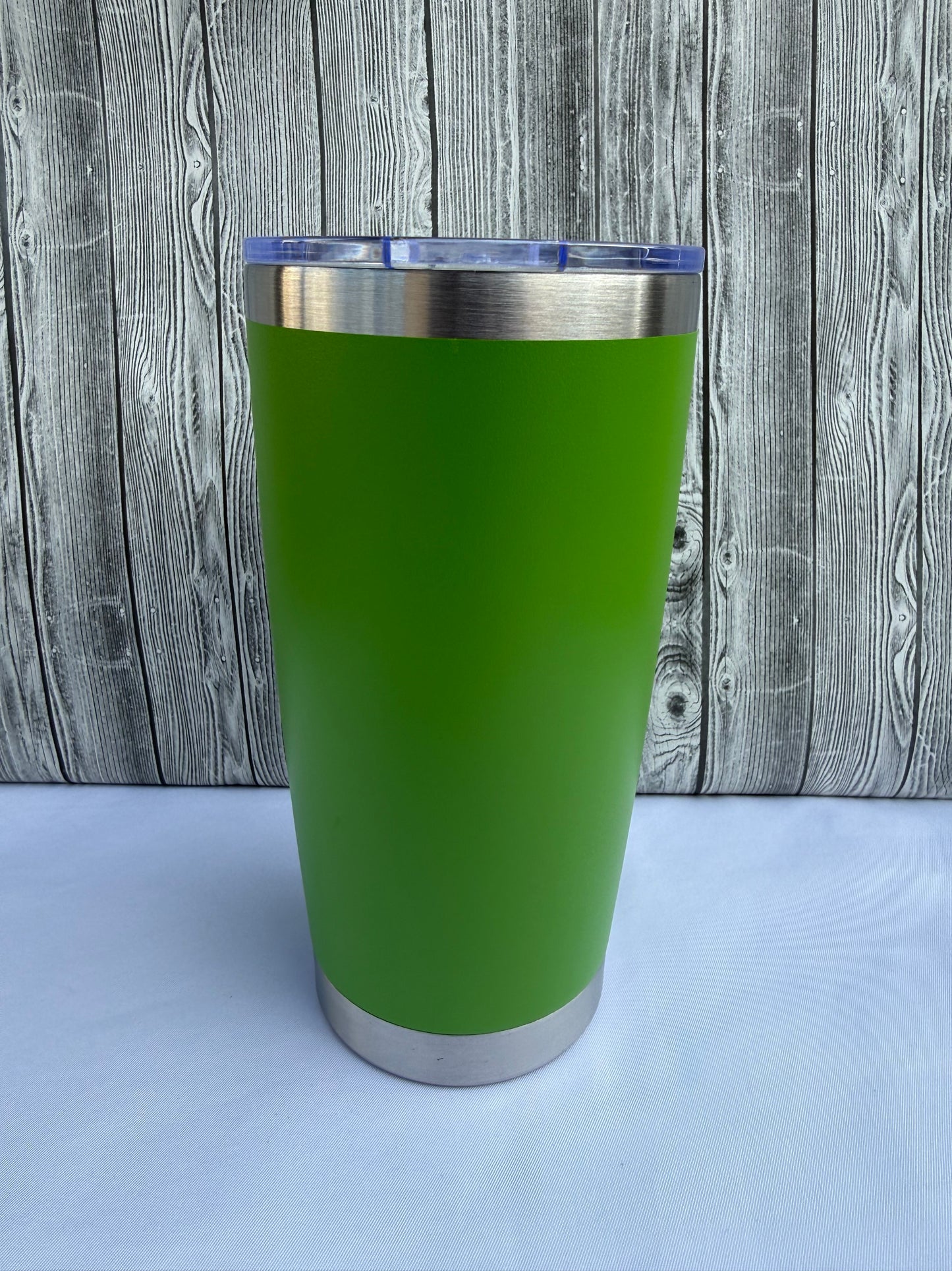 20oz Green silver trim tumbler-Insulated Stainless Steel (Choose Design)
