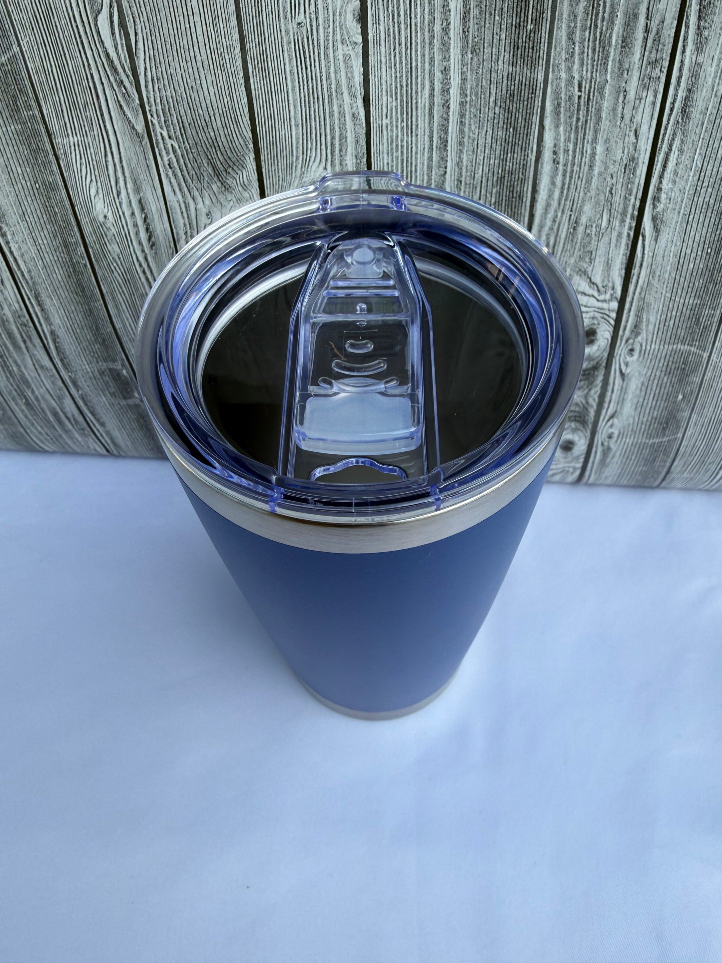 20oz Blue silver trim tumbler-Insulated Stainless Steel (Choose Design)
