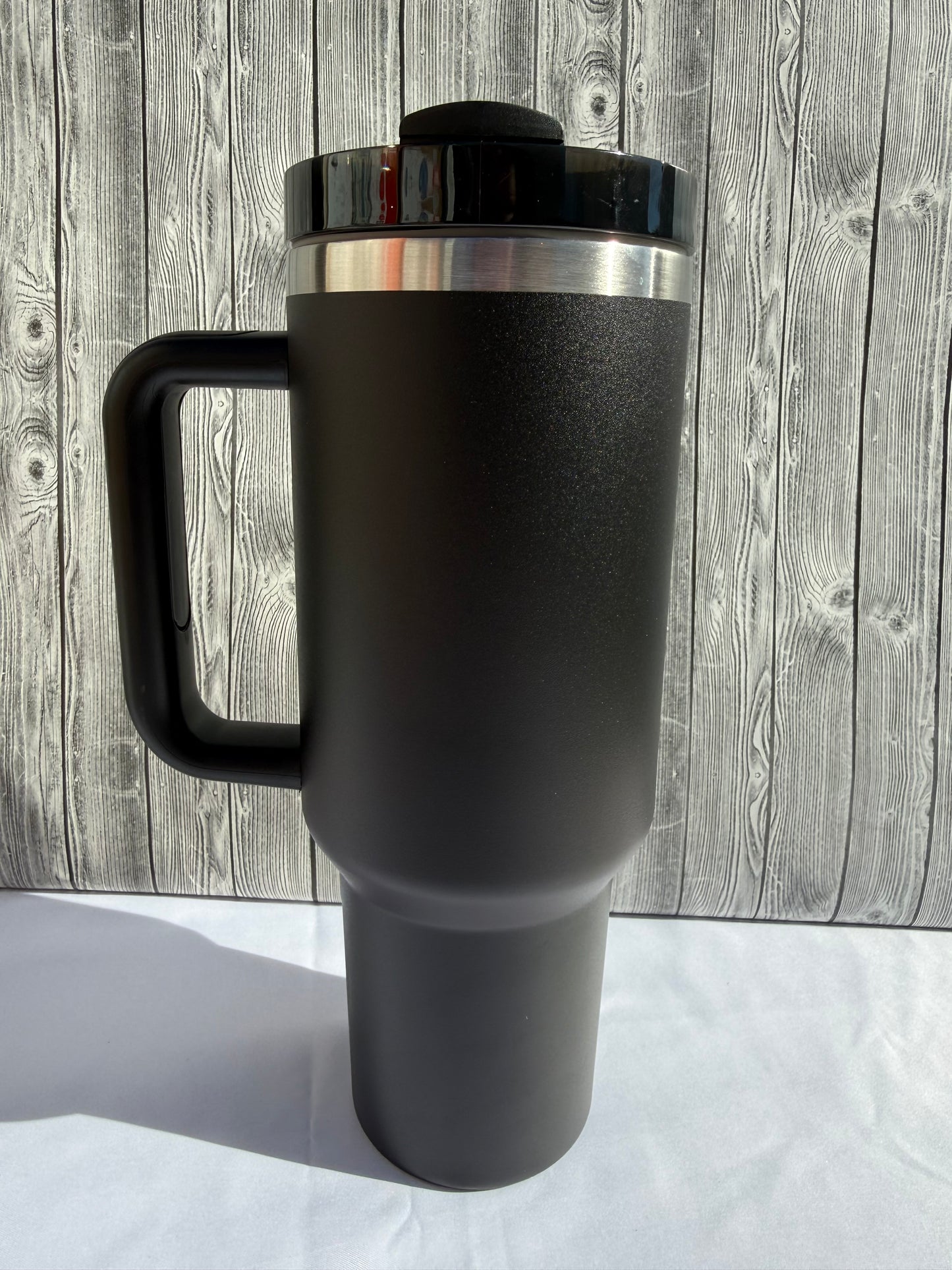 40oz Black Silver Trim Tumbler – Insulated Stainless Steel (Choose Design)