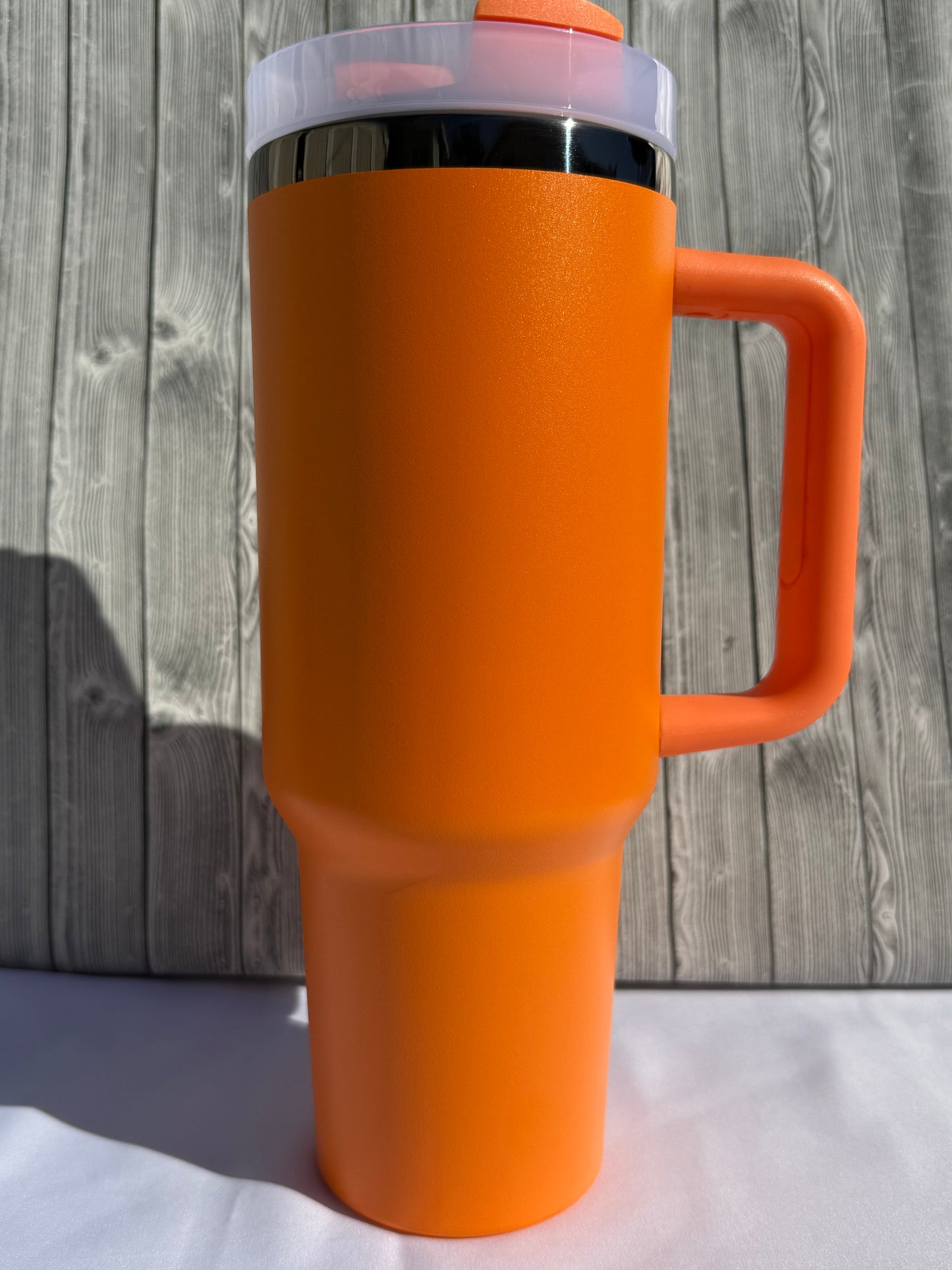 40oz Orange Black Trim Tumbler – Insulated Stainless Steel (Choose Design)