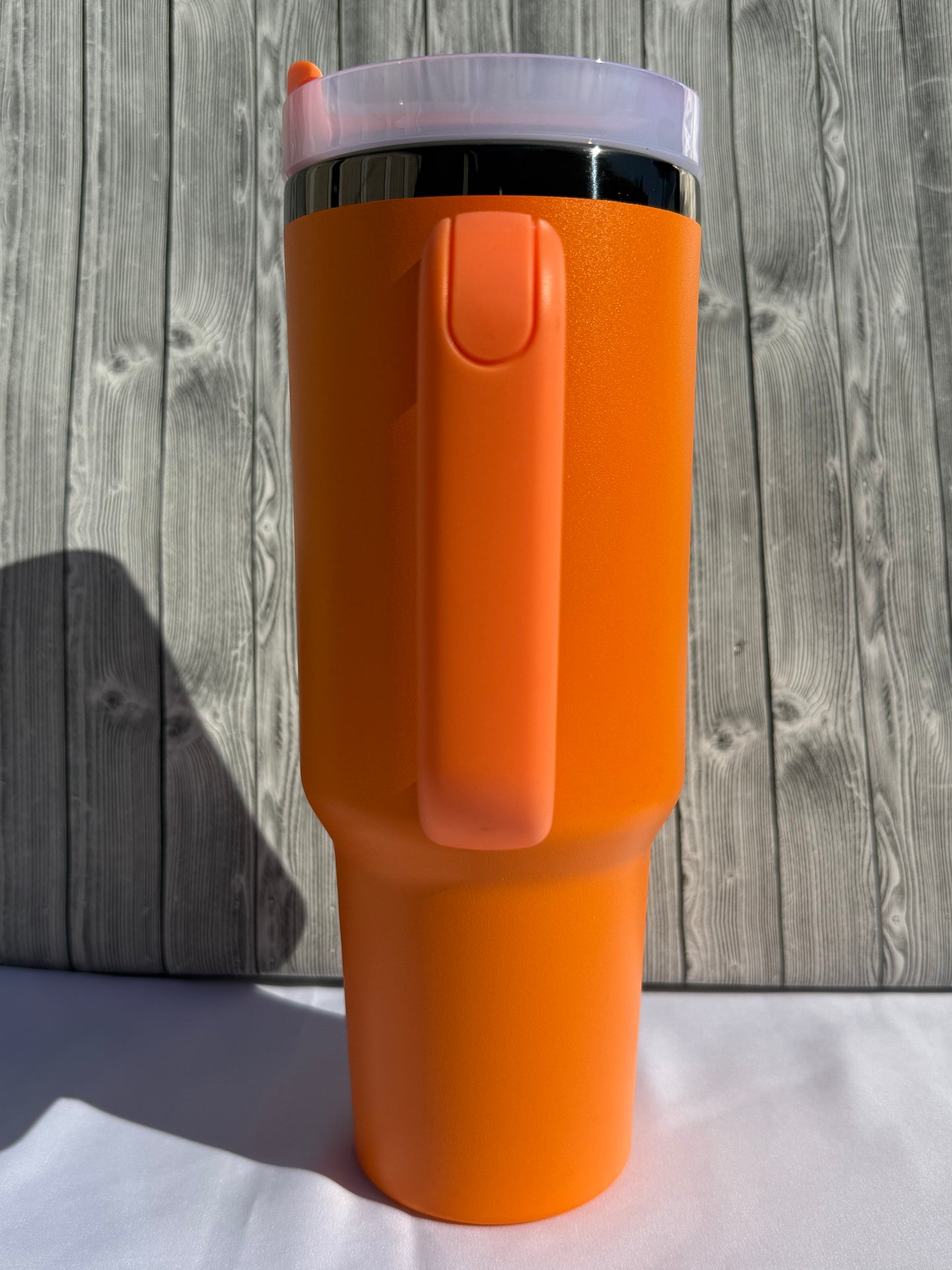 40oz Orange Black Trim Tumbler – Insulated Stainless Steel (Choose Design)