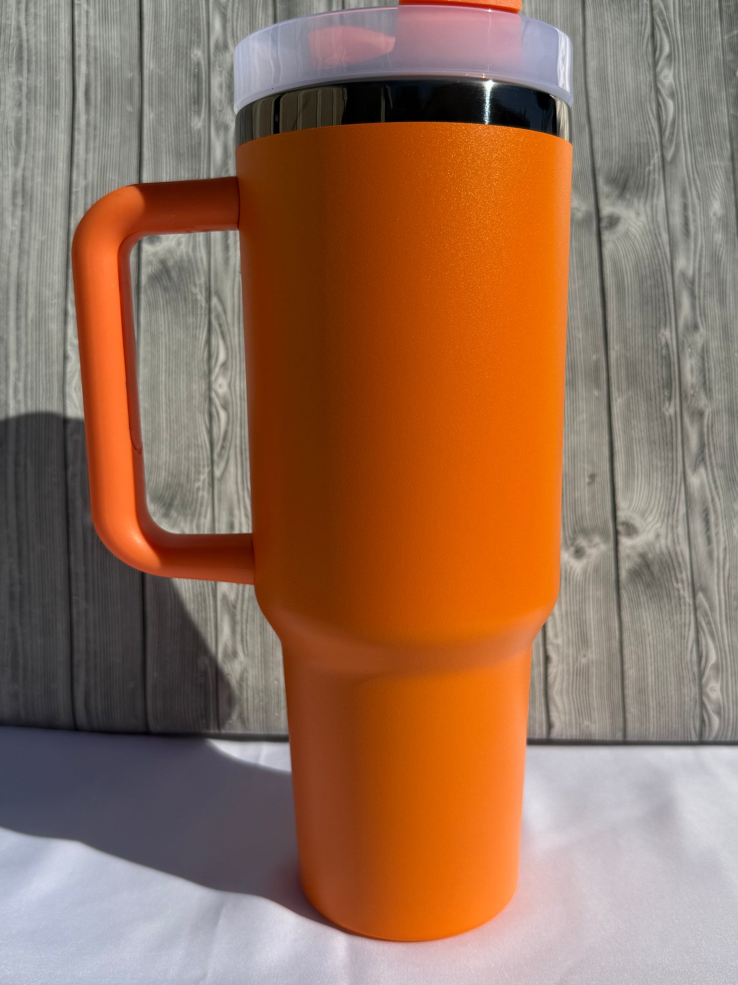 40oz Orange Black Trim Tumbler – Insulated Stainless Steel (Choose Design)