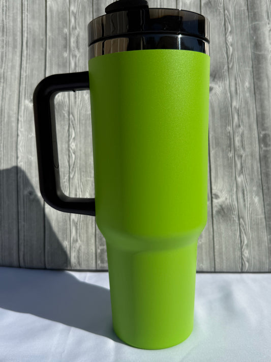 40oz Green Black Trim Tumbler – Insulated Stainless Steel (Choose Design)