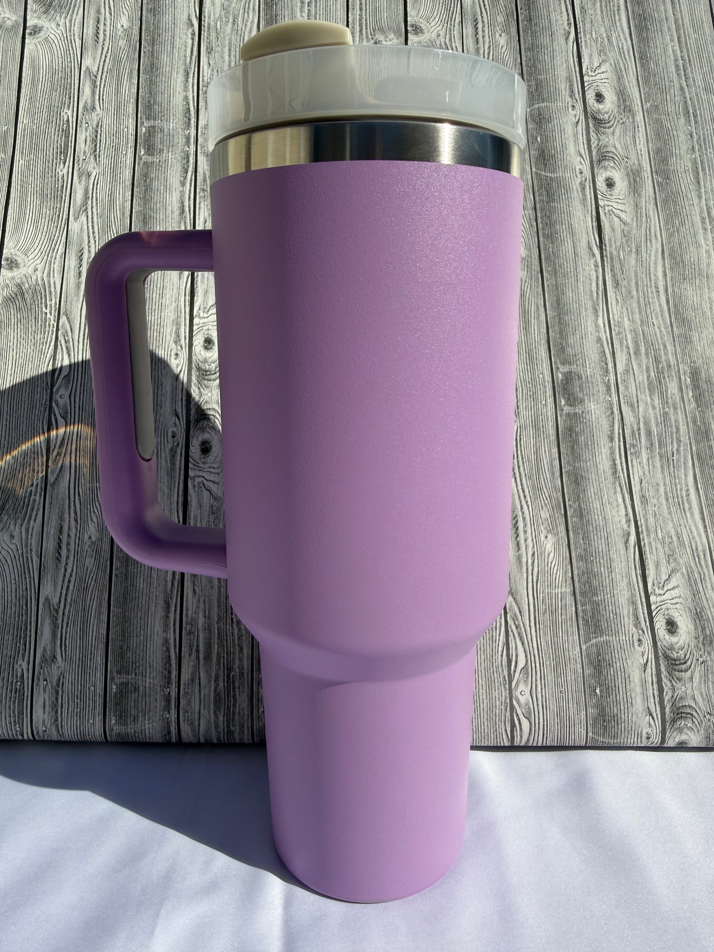 40oz Purple Silver Trim Tumbler – Insulated Stainless Steel (Choose Design)